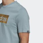 T-Shirt leisure adidas FOIL BOX LOGO Cotton Crewneck Blue sea