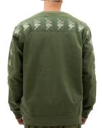 Crewneck sweatshirt Pullover kappa Banda 222 10 ENIKO Brushed cotton Man Green Parsley
