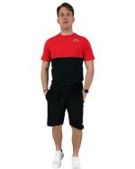  T-shirt maglia maglietta UOMO Kappa Banda 222 Rosso Nero LOGO EDWIN Girocollo 