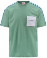 T-Shirt Freizeit kappa 222 BANDA SIDONIO Herren Kurzarm Rundhals Baumwolljersey Grün Staubgrau Lt-