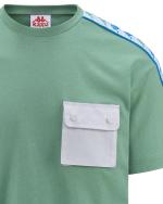 T-Shirt Freizeit kappa 222 BANDA SIDONIO Herren Kurzarm Rundhals Baumwolljersey Grün Staubgrau Lt-