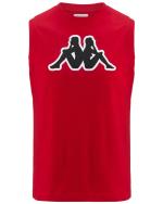  Smanicato canotta canottiera T-shirt UOMO Kappa Banda 222 Rosso Logo Dwal 