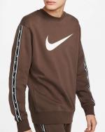 Sporty crew neck sweatshirt Nike Pullover Crew REPEAT Fleece Cotton Fleece Brown