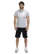 Complete leisure kit T-shirt Shorts Leone 1947 Cotton Man bermuda t-shirt set Vintage Logo Gray Melange-Black