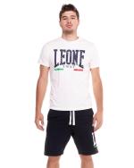 Complete leisure kit T-shirt Shorts Leone 1947 Cotton Man set t-shirt bermuda Vintage Logo White