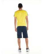 Complete leisure kit Man Academy 1947 bermuda shorts t-shirt set Yellow Blue