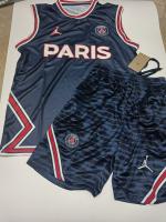  PSG Jordan Completo allenamento Training Smanicato pantaloncini UOMO Blu 2023 