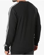  Felpa Sportiva pullover girocollo UOMO Adidas Nero cotone Sportswear lifestyle 