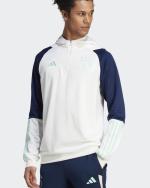 Training Sweatshirt AJAX AMSTERDAM Adidas Training Top Half Zip Hood Man 2023 24 White