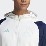 Training Sweatshirt AJAX AMSTERDAM Adidas Training Top Half Zip Hood Man 2023 24 White