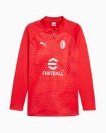  Ac Milan Puma Felpa Allenamento Training Fleece top Rosso 2023 24 Mezza zip 