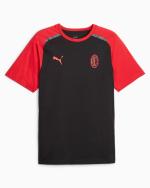 Freizeit-T-Shirt AC MILAN Puma CASUALS Rundhals-Baumwollmann 2023 24 Schwarz