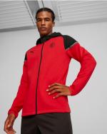 Sports suit jacket AC MILAN Puma CASUALS full zip cotton man 2023 24 Red