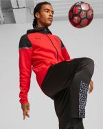 Sports suit jacket AC MILAN Puma CASUALS full zip cotton man 2023 24 Red