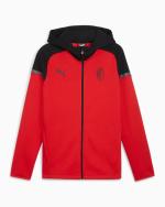 Sports suit jacket AC MILAN Puma CASUALS full zip cotton man 2023 24 Red