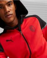 Sports suit jacket AC MILAN Puma CASUALS full zip cotton man 2023 24 Red