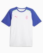 Freizeit-T-Shirt AC MILAN Puma CASUALS Rundhals-Baumwollmann 2023 24 Weiß Blau Dritter