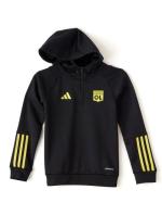  Lione OL Lyon Olympique Adidas Felpa Allenamento Track Hoodie mezza zip Nero 
