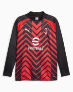 Ac Milan Puma Stadium training sweatshirt Pre match Men's polyester top Red Black 2023 24