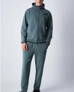  Giacca full zip Felpa cappuccio UOMO Champion Verde AMERICAN TECH 