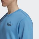  Felpa Sportiva UOMO Adidas Originals Trefoil Blu Trefoil Series Style Crew 