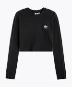 Adidas Originals Women\'s Crewneck Sports Sweatshirt Cropped Black Cotton