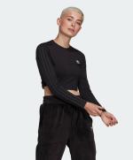 Adidas Originals Women\'s Crewneck Sports Sweatshirt Cropped Black Cotton