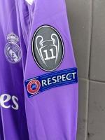 Real Madrid Football Jersey Cristiano Ronaldo 7 CR7 Away Final UEFA CHAMPIONS LEAGUE Cardiff 2017 Purple Long Sleeves Vintage