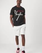 T-shirt leisure CHAMPION Major League Baseball Yankees Crewneck Cotton Man short sleeves Black