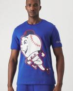  T-shirt maglia maglietta UOMO Champion Blu Major League Baseball Yankees Cotone 