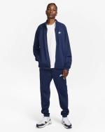  Tuta Intera Completa UOMO Nike Club Blu Poliestere Collo Alto Tempo Libero 