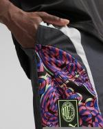  Ac Milan Puma Pantaloncini Shorts UOMO Grigio Poliestere Woven Nylon con tasche 