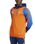Training Sweatshirt JUVENTUS FC Adidas Training Top Half zip Hood Men 2024 25 Orange with zip pockets