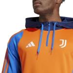 Training Sweatshirt JUVENTUS FC Adidas Training Top Half zip Hood Men 2024 25 Orange with zip pockets