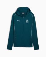 Suit jacket OLYMPIQUE MARSEILLE OM Puma CASUALS full zip cotton Sweatshirt man 2024 25 Blue Ocean Tropic