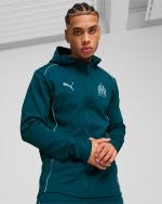 Suit jacket OLYMPIQUE MARSEILLE OM Puma CASUALS full zip cotton Sweatshirt man 2024 25 Blue Ocean Tropic