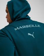 Suit jacket OLYMPIQUE MARSEILLE OM Puma CASUALS full zip cotton Sweatshirt man 2024 25 Blue Ocean Tropic