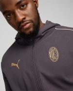ACM MILAN Puma CASUALS Trainingsjacke aus Baumwolle mit durchgehendem Reißverschluss Herren Fleece 2024 25 Flaches Dunkelgrau