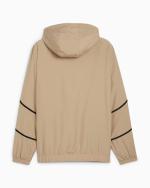 AC MILAN Herren Stadium Pre Match Jacke aus gewebter Mikrofaser 2024 25 mit Kapuze Prairie Tan