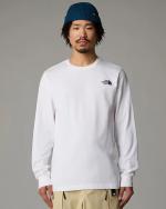 T-shirt leisure The north face ML/S EASY TEE Crewneck cotton man Long Sleeves White