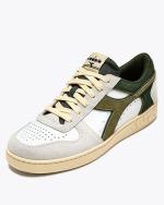 Scarpe Sneakers UOMO Diadora MAGIC BASKET LOW SUEDE LEATHER Bianco Verde T2 