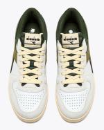  Scarpe Sneakers UOMO Diadora MAGIC BASKET LOW SUEDE LEATHER Bianco Verde T2 