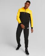 Puma Essentials Hoodie Colorblock Herren Sport Trainingsanzug Cotton Fleece Schwarz Gelb