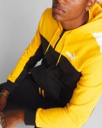 Puma Essentials Hoodie Colorblock Herren Sport Trainingsanzug Cotton Fleece Schwarz Gelb