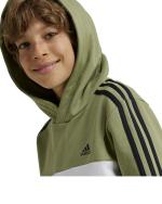  Felpa Cappuccio Hoodie Bambini ragazzi Adidas Essentials 3S Tiberio Verde 