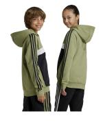  Felpa Cappuccio Hoodie Bambini ragazzi Adidas Essentials 3S Tiberio Verde 