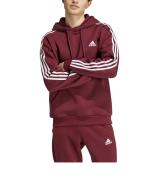  Felpa Cappuccio Hoodie UOMO Adidas Essentials Fleece 3 stripes Amaranto 