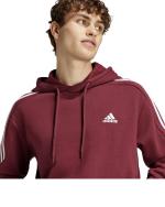  Felpa Cappuccio Hoodie UOMO Adidas Essentials Fleece 3 stripes Amaranto 