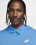 NIKE HOODIE Pullover Sportswear CLUB Sportswear French Terry WITH POCKETS Light blue cotton