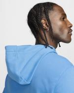 NIKE HOODIE Pullover Sportswear CLUB Sportswear French Terry WITH POCKETS Light blue cotton